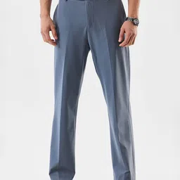 Snitch Men Solid Mid-Rise Regular Fit Formal Trousers-image-50
