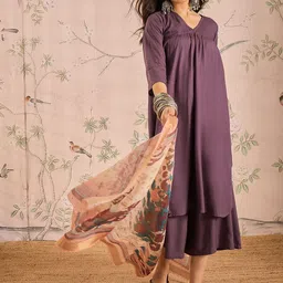 InWeave Women Regular Kurta with Palazzos & With Dupatta-image-80