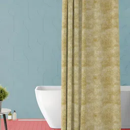 ArtzFolio Brown & White Printed Waterproof Shower Curtain-image-78