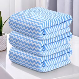 Kuber Industries Blue & White 3 Pieces Printed 280 GSM Ultra Absorbent Soft Hand Towels-58