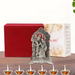 INTERNATIONAL GIFT Gold Plated Radha Krishna& 6 Diya Religious Idol Showpiece-image-68