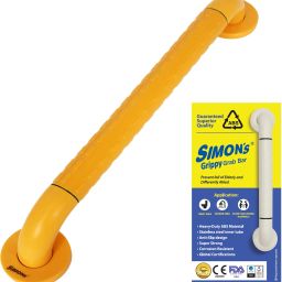 Grippy Heavy Duty ABS Bathroom and Toilet Grab bar - Medium - 38 cm - Orange Shower Grab Bar-6