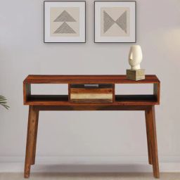 woodsworth from pepperfry Dassel Sheesham Wood Console Table In Scratch Resistant Dual Tone Finish-picture-38