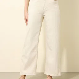 u.s. polo assn. Women Flared High Rise White Jeans-picture-48