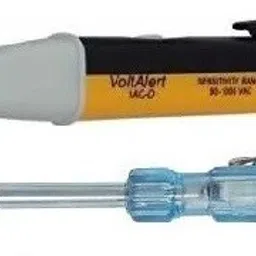2pc Combo Voltage Tester + Electrical Line Testing Screwdriver Voltage Alert Pen Non-Contact Electric Voltage Power Detector Electrical Testing Pen Tester Induction Test Pencil LED Continuity Tester Electric Meter Fault Finder Tester for All Wire, Power Cables, Electrical & Electronic Circuits and Identify Installed Lines Electric Tester Lineman Testing Pen Electrician Screwdriver Multi-Purpose Electricity Current Voltage Tester Digital Electrical Line Tester Digital Voltage Tester-7