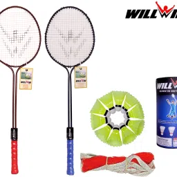PB-600 COMBO BADMINTION SET OF 2 RACQUET 10 NAYLON SHUTTLE AND 1 BADMINTION new Badminton Kit-19