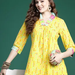 Indo Era Printed Pure Cotton Kurta with Trousers-picture-34