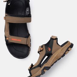 Woodland Men Brand Logo Print Leather Sports Sandals-image-58