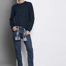 Petrol Self-Striped Pullover-image-70