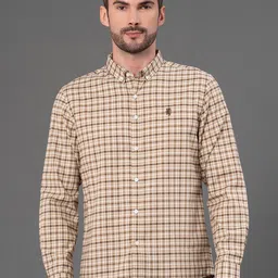 Red Tape Men Checks Cotton Button Down Shirt-image-80
