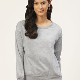 Belle Fille Women Grey Melange Solid Sweatshirt-image-54