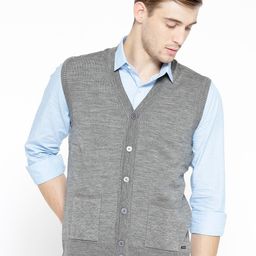 Monte Carlo Men Grey Melange Solid Cardigan-picture-17