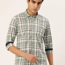 Integriti Slim Fit Checked Pure Cotton Casual Shirt-image-99