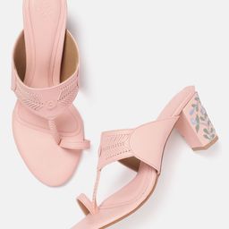 House of Pataudi Ethnic Motif Design Block Heels-4