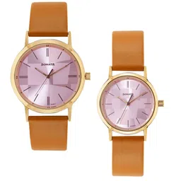 Sonata Unisex His and Her Watches Leather Analogue Watch 7712787046YL01P-8