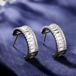 Rubans Silver-Plated Circular Hoop Earrings-7