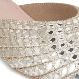 Metro Mirror Work Embroidered Block Heel Mules image 5