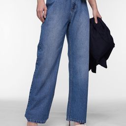 French Connection Smart Wide Leg High-Rise Light Fade Non-Stretchable Jeans-picture-42