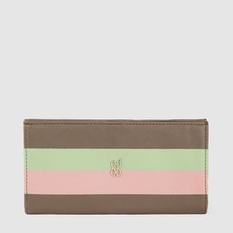 Baggit Women Olive Green & Pink Striped Two Fold Wallet-25