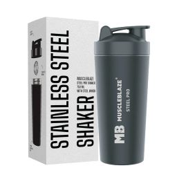 MuscleBlaze Stainless Steel Shaker,  Stealth Black  750 ml -image-40