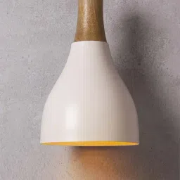 Homesake White Loft Shaped Lamp with Wooden Holder - Set of 1-37