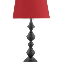 Homesake Black Nordic Waterdrop Matt Table Lamp with Red Shade (Bulb Included) - Set of 1 image 2