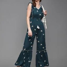 Miss Chase Turquoise Rayon/Viscose Floral Jumpsuit-picture-19