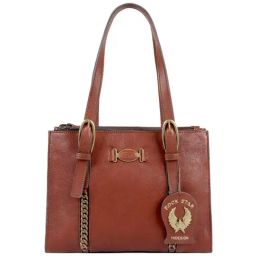 Hidesign Rockstar Metal Brown Solid Medium Shoulder Handbag-image-2
