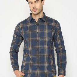 Duke Blue Blended Slim Fit Striped Shirt-picture-3