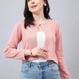 Style Quotient Peach Cotton Shrug-11
