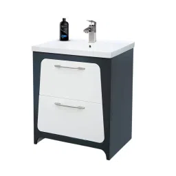DAZZLE 810x490x830 mm PU Finish Floor Based Vanities Silver Grey Matt & White Gloss, P-2980-B-image-65