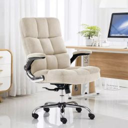 Vassio Ergonomic Fabric Boss Off White Executive Chair For Office-picture-19
