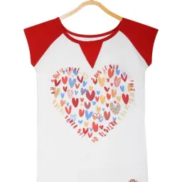 Elle Kids Red & White Cotton Printed Top-image-39