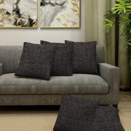 Klotthe Black Cotton Cushion Covers - Set of 5-image-85