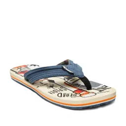 Solethreads Kids Drums Beige & Navy Flip Flops-1
