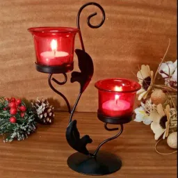 Hosley Black Tealight Candle Holder with Free Tealight Set of - 1-14