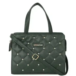 BELLADAMA De Perla Green Embellished Medium Handbag-19