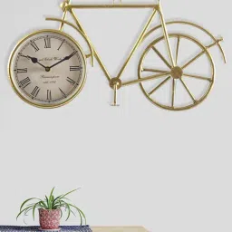 Aapno Rajasthan Gold Iron Bicycle Wall Clock-picture-38
