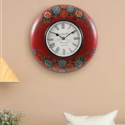 Aapno Rajasthan Red MDF Fiery Wall Clock-19