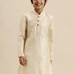 Sanwara Kids Cream Regular Fit Kurta-image-71