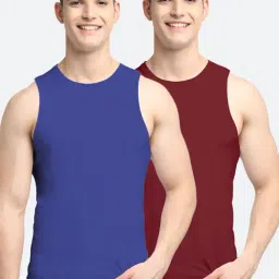 Friskers Multi Cotton Slim Fit Vest - Pack of 2-picture-20