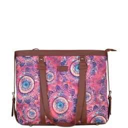 Vegan Leather Office Bags for Women in Pink for 15.6 Inch Laptop-image-37