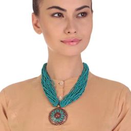 Imli Street Turquoise & Red Necklace-image-38