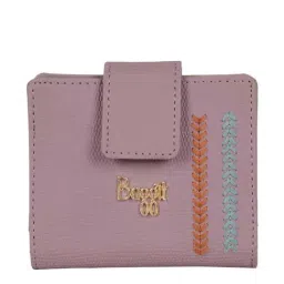 Baggit Purple Textured Bi-Fold Wallet for Women-43