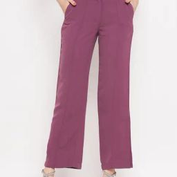 MADAME Purple Mid Rise Trousers-image-35