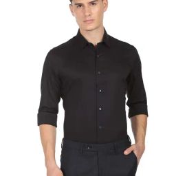 Arrow New York Black Slim Fit Shirt-image-25