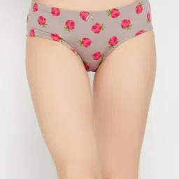 Clovia Grey Cotton Printed Hipster Panty-image-43