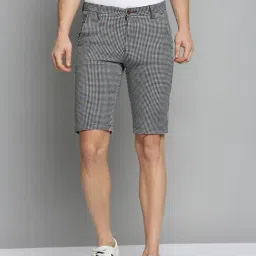 SHOW OFF Black Cotton Regular Fit Checks Shorts-image-77