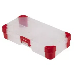RS PRO 5 Cell Transparent Red Polypropylene Compartment Box, 30mm x 140mm x 80mm Model No 1246588-19