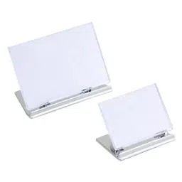 AS ONE Reclining Card Stand W10×D5.5×H7 cm Size Vacuum Evaporation Plating Made Of Polystyrene Silver, 61-206-6-6 (Set of 2 pcs)-0